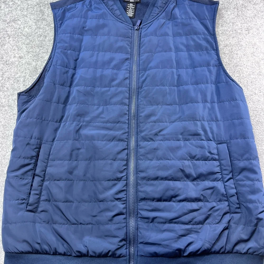 For The Republic Men's Dark Blue Quilted Vest zs XXL - Picture 2 of 11